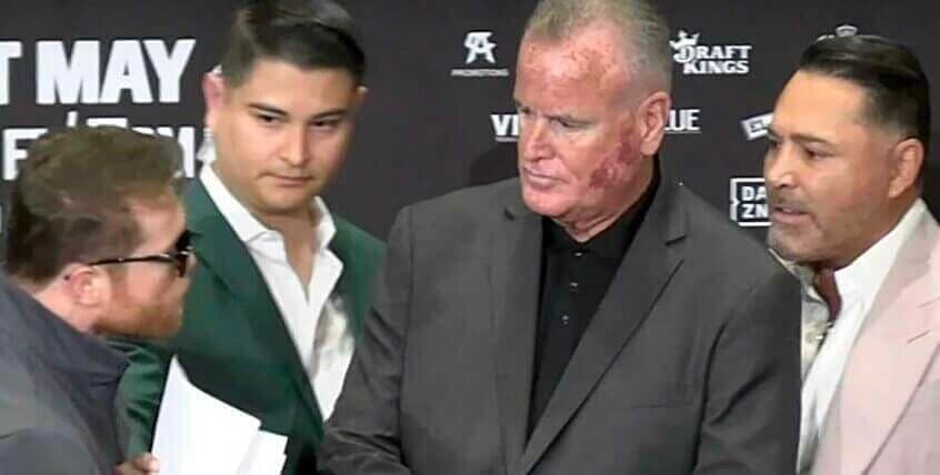 De La Hoya And Canelo Almost Trade Blows At Presser – ‘I Was Ready, Clenched Fists, Punch Him'