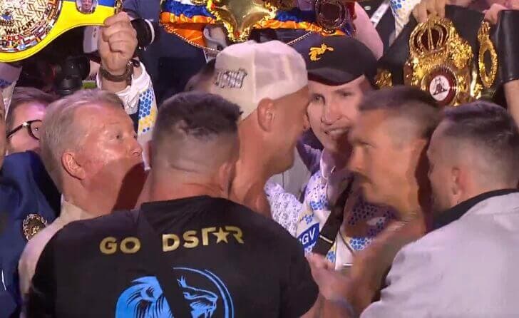Fury Shoves Usyk At Weigh-In