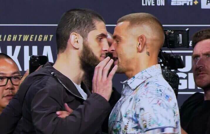 Makhachev And Poirier Separated During Intense Stare Down – ‘Islam Looks Terrified'