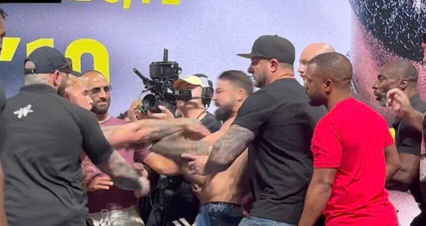 Security Break Up A Brawl Between Jake Paul And Mike Perry