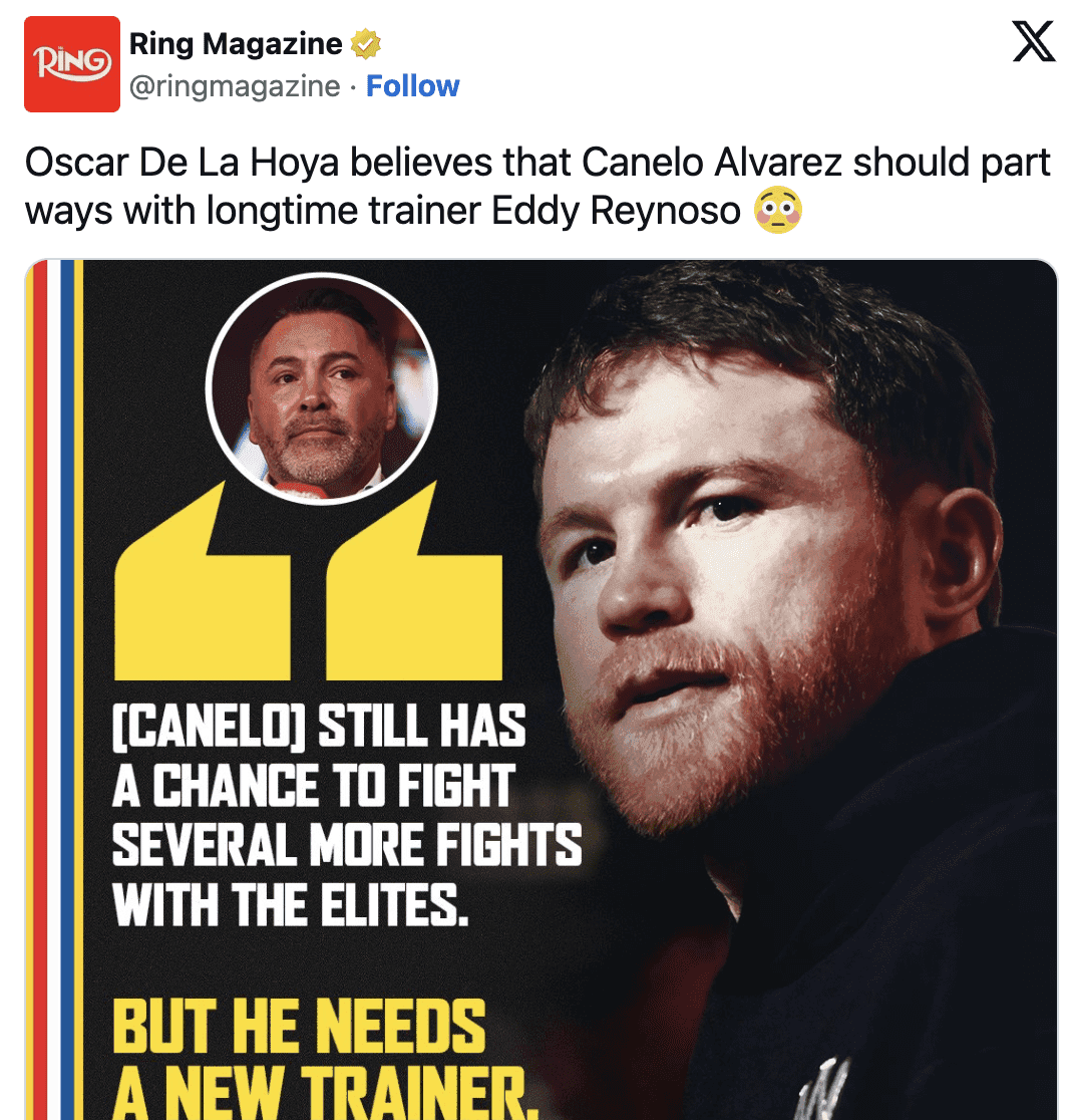 Canelo's Options If He Fires Eddy Reynoso
