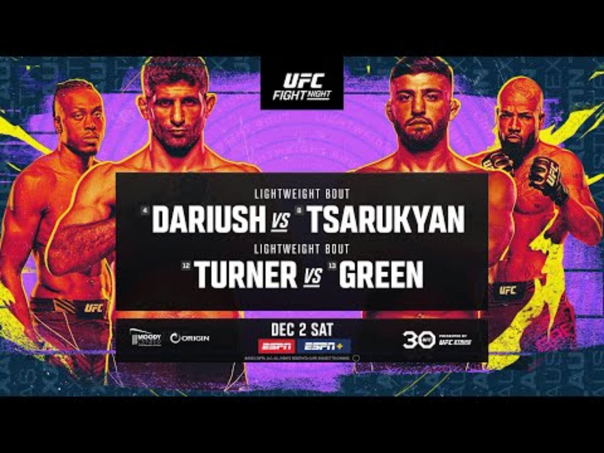 Lightweight Showcase as Dariush and Tsarukyan Throw Down