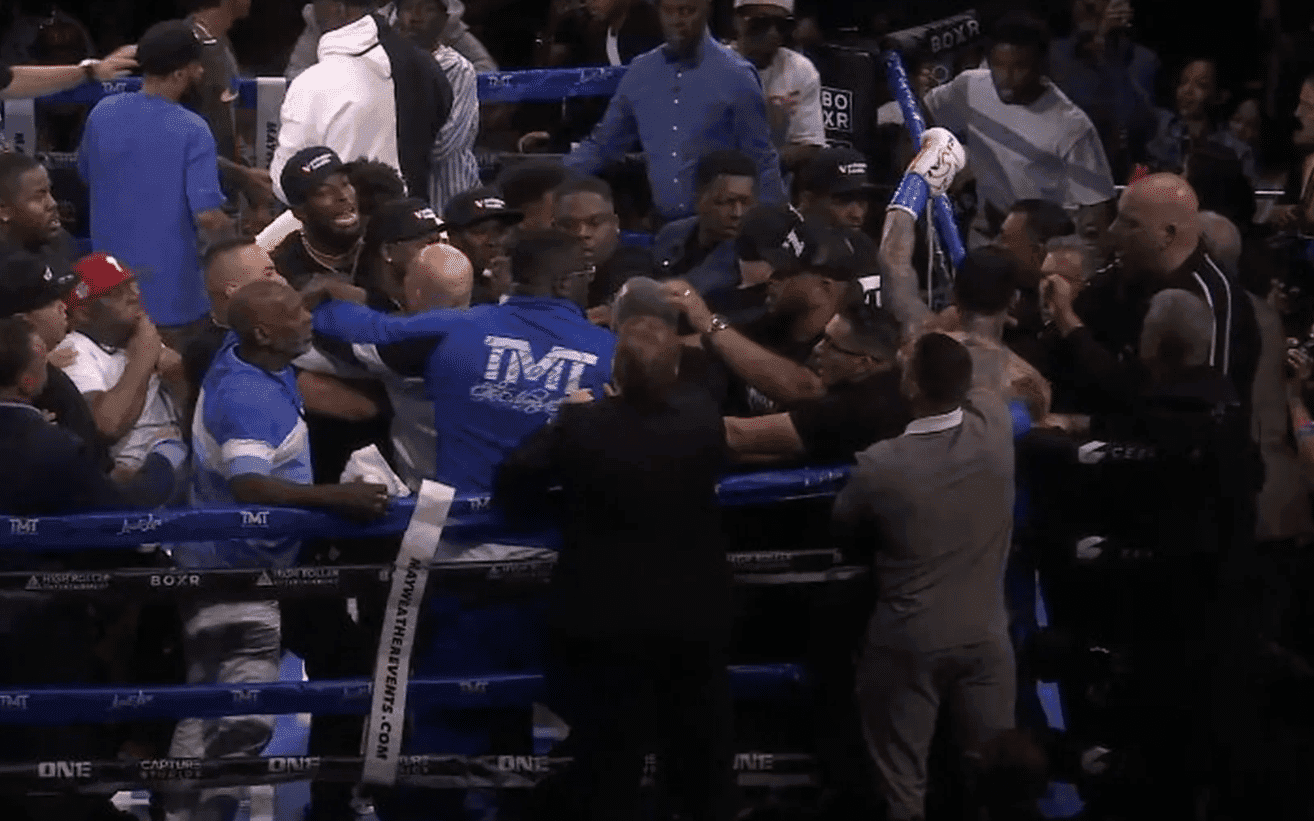 Floyd Mayweather's Exhibition Against John Gotti III Results In Ring Brawl