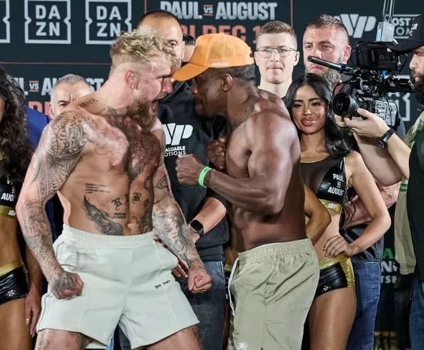Jake Paul Hits Career-High Weight, Faces Off Intensely with Andre August
