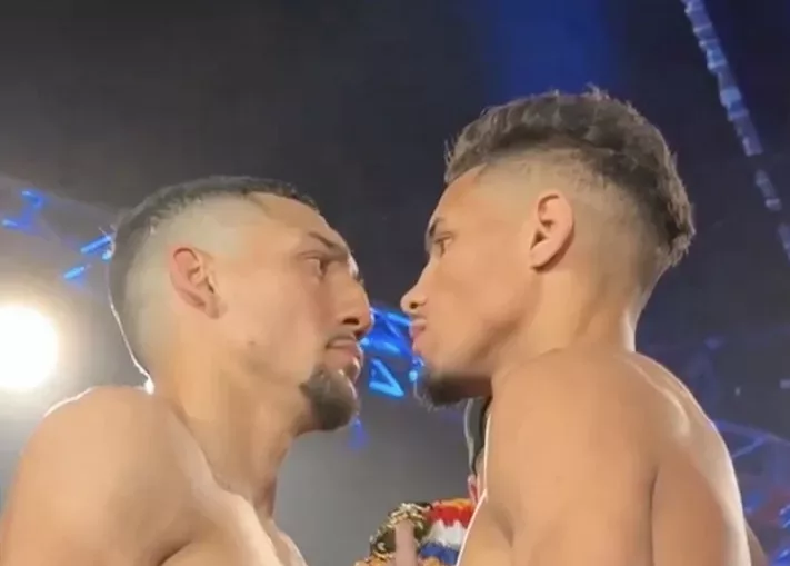 Teofimo Lopez And Jamaine Ortiz's Intense Staredown After Successful Weigh-In