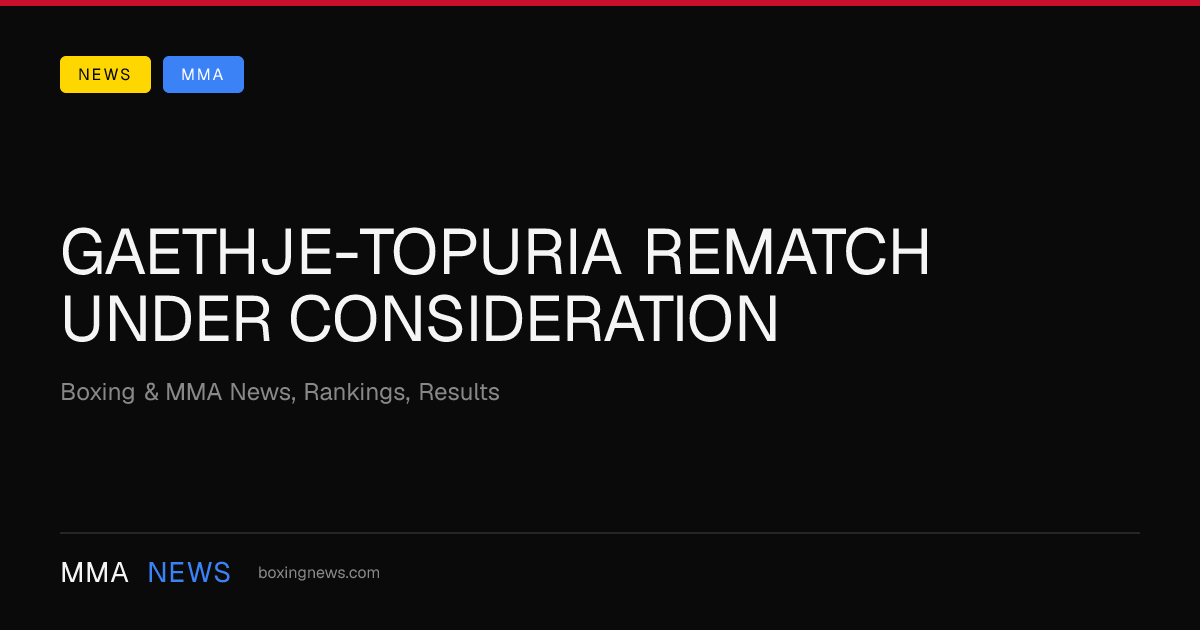 Gaethje-Topuria Rematch Under Consideration