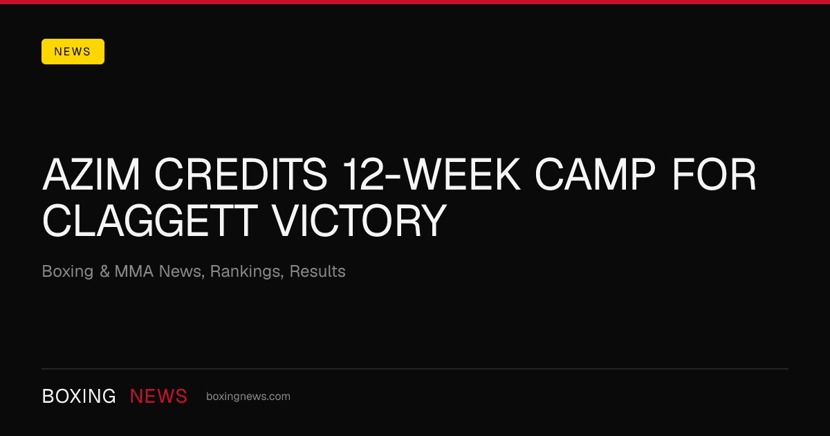 Azim credits 12-week camp for Claggett victory