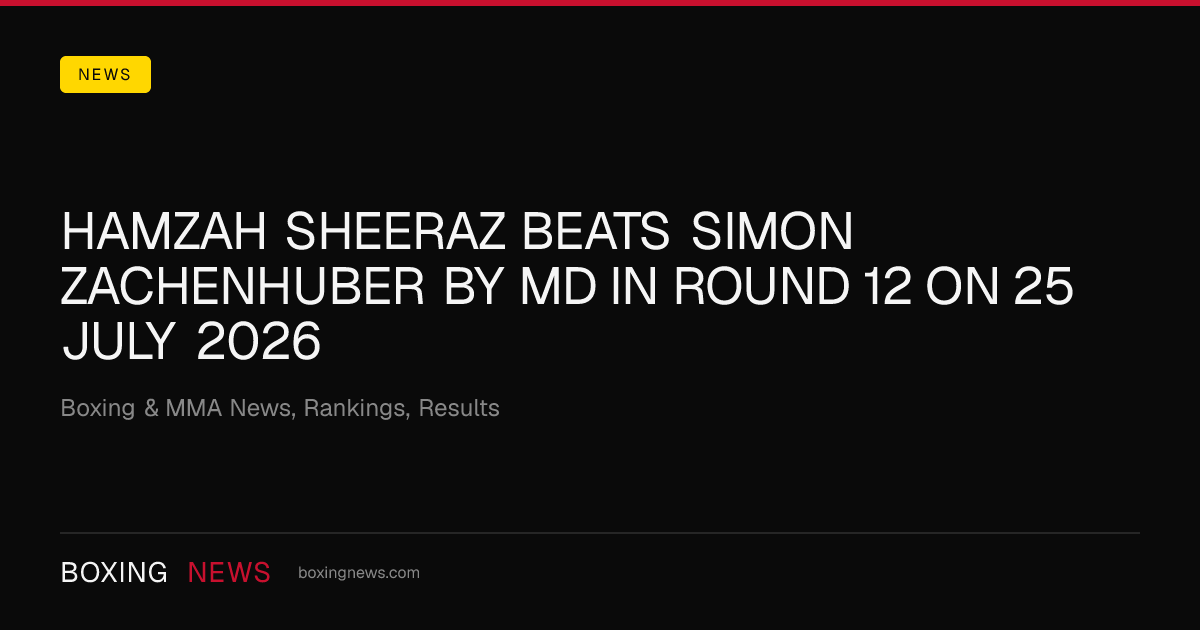 Hamzah Sheeraz beats Simon Zachenhuber by MD in round 12 on 25 July 2026