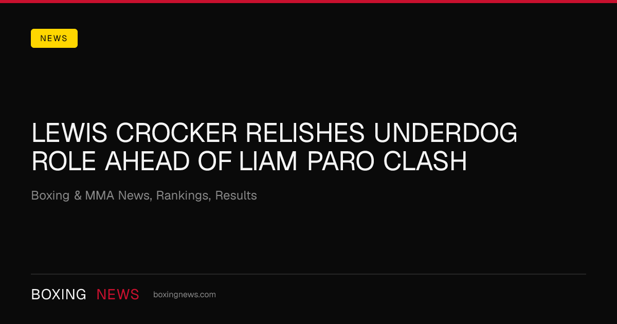 Lewis Crocker relishes underdog role ahead of Liam Paro clash