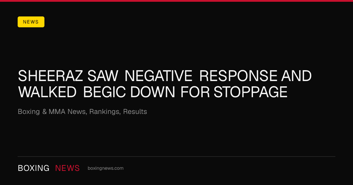 Sheeraz saw negative response and walked Begic down for stoppage
