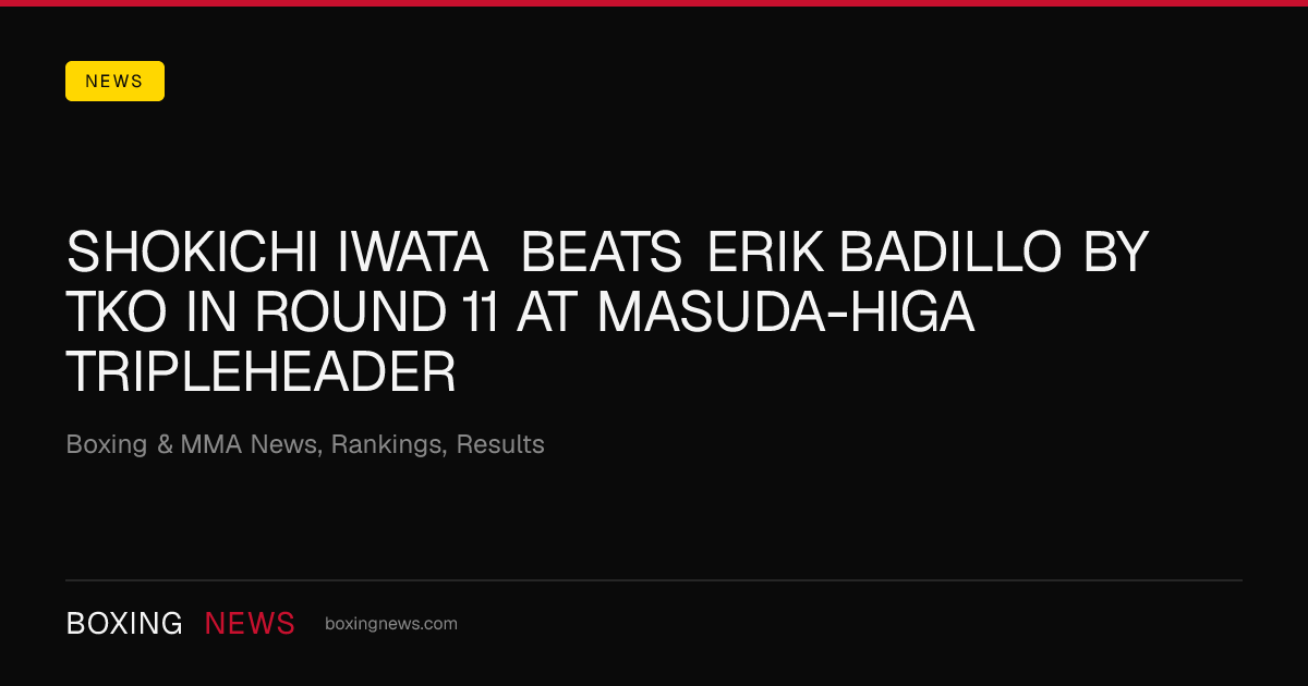 Shokichi Iwata beats Erik Badillo by TKO in round 11 at Masuda-Higa Tripleheader