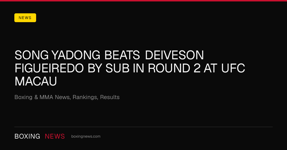 Song Yadong beats Deiveson Figueiredo by SUB in round 2 at UFC Macau