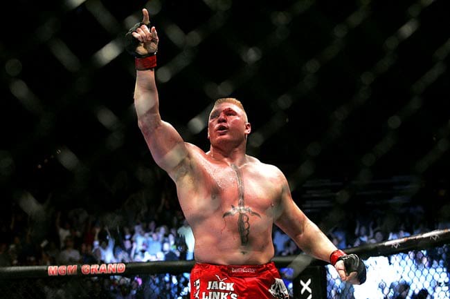 Brock Lesnar defeats Shane Carwin at UFC 116