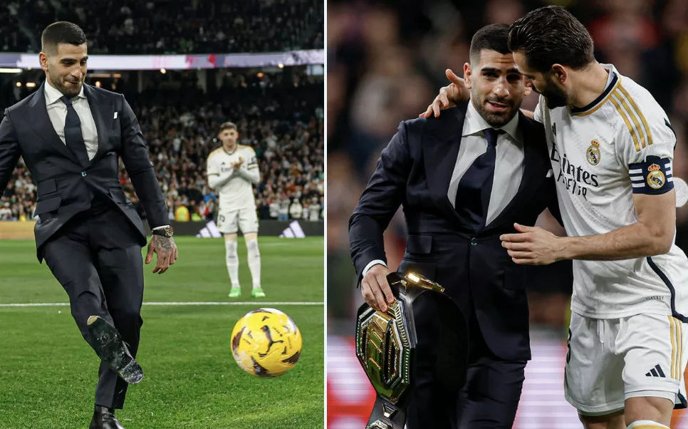 UFC Featherweight Champ Ilia Topuria Honored At Real Madrid vs. Sevilla Match