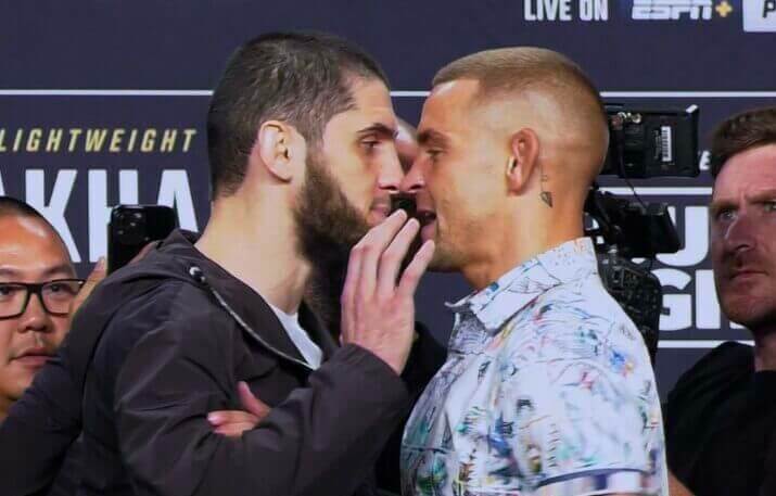 Makhachev And Poirier Separated During Intense Stare Down - 'Islam Looks Terrified'