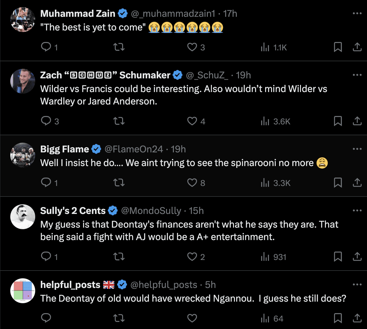 Wilder Dismisses Retirement, Eyes Ngannou Fight 1