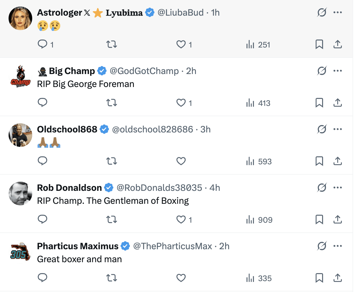 Boxing World Reacts To George Foreman's Passing - 'Legendary Boxing Champion' 1