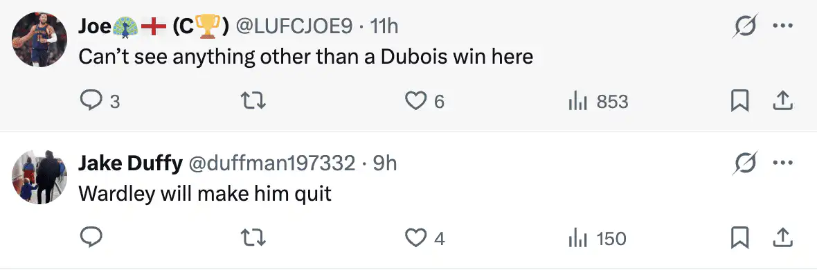 Wardley Vs. Dubois - How Does It Play Out? 3