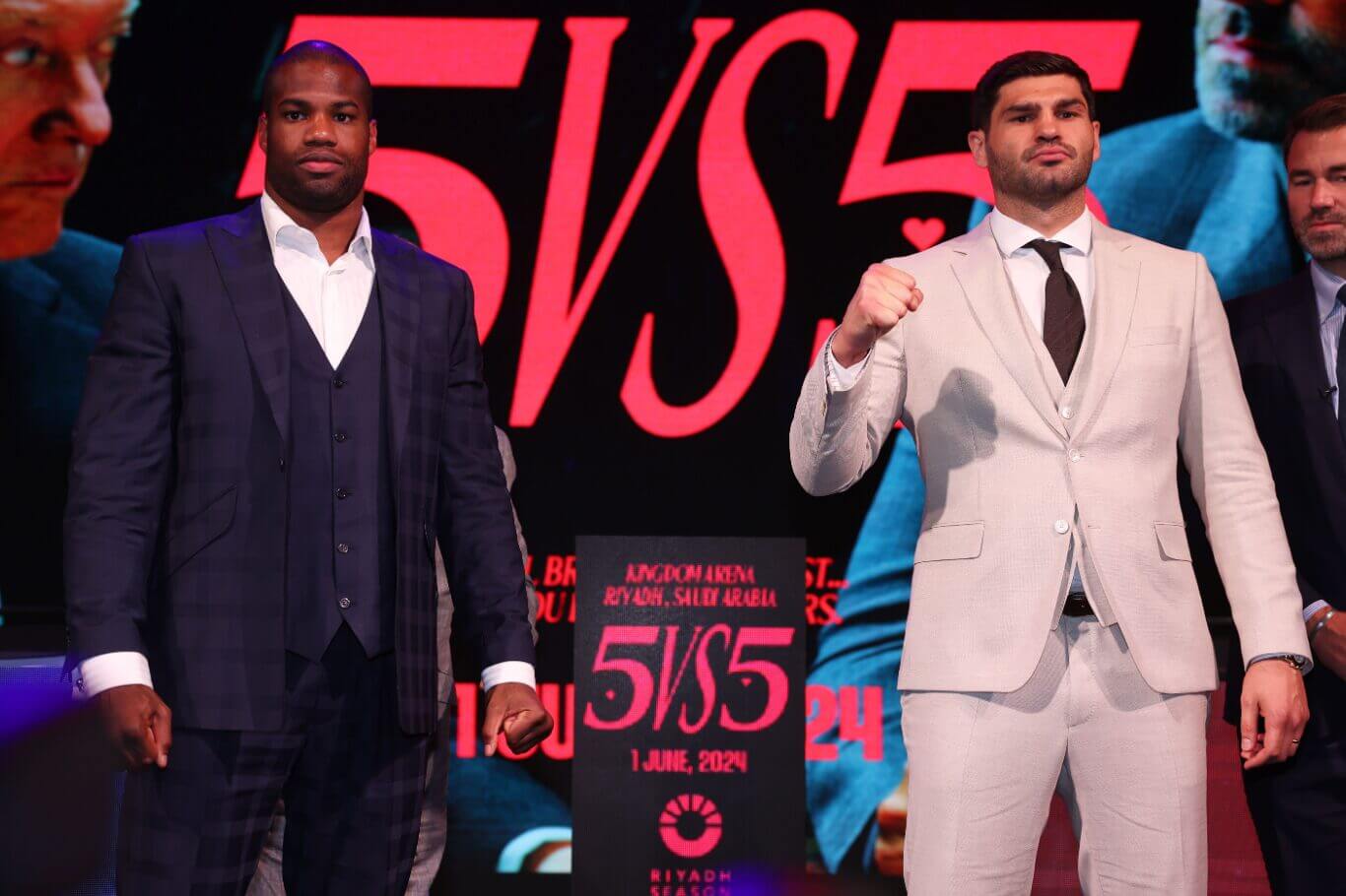 Daniel Dubois and Filip Hrgovic at the press conference to announce their fight