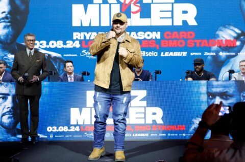 Andy Ruiz at the press conference to announce his fight with Jarrell Miller